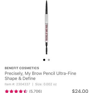 NWOB: benefit precisely my brow pencil shade 2